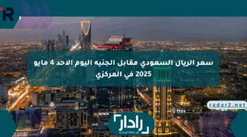 سعر الريال السعودي مقابل الجنيه اليوم الأحد 4 مايو 2025 في المركزي